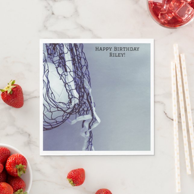 Gult, födelsedagsnät och volleyboll pappersservett (Insitu)