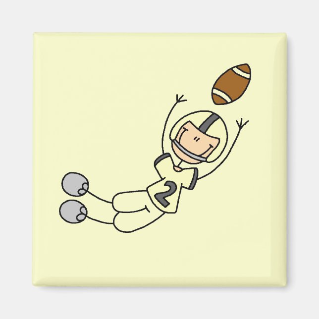 Gult Football Player-skjortor och -gåvor Magnet (Framsidan)