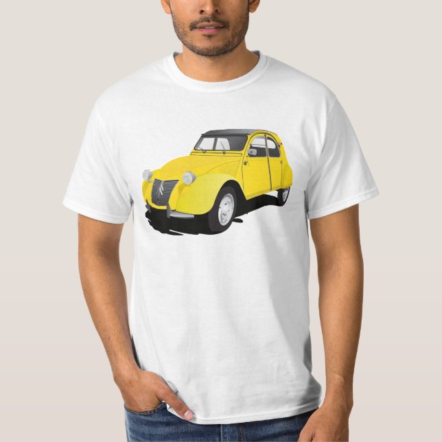 gult för 2CV (deux chevaux) Tee Shirt (Framsida)