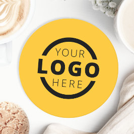 Gult för anpassningsbar Promoted Business Logotyp  Underlägg Papper Rund