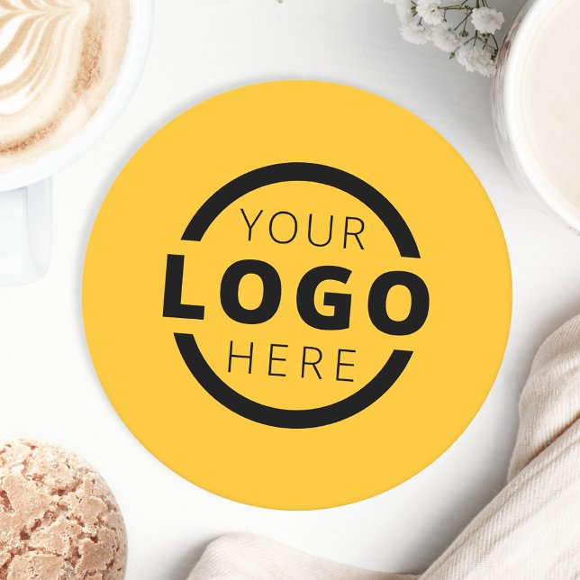 Gult för anpassningsbar Promoted Business Logotyp  Underlägg Papper Rund (Skapare uppladdad)