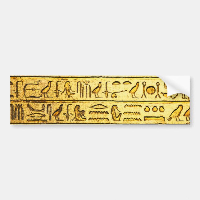 Gult för antika egyptiska hieroglyfer bildekal (Framsidan)