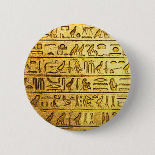 Gult för antika egyptiska hieroglyfer knapp