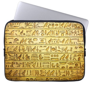Gult för antika egyptiska hieroglyfer laptop sleeve