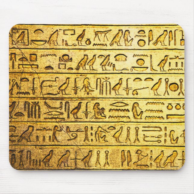 Gult för antika egyptiska Hieroglyfer Musmatta (Framsidan)