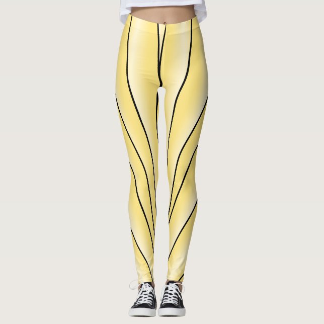 Gult för Art Deco-design Leggings (Framsida)