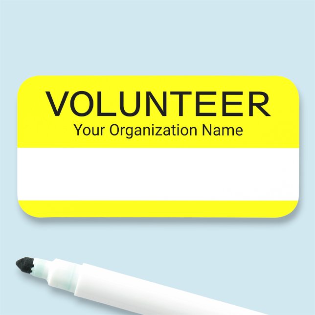 Gult för återanvändbar torrradering av Namn bricka Namnbricka (MISOOK Volunteer Dry Erase Name Badge Yellow Reusable)