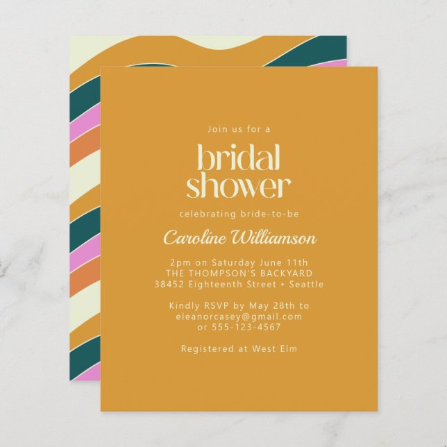 Gult för återförsäljning av Rosa Vågigt Linjer Möh (Fram/baksida)