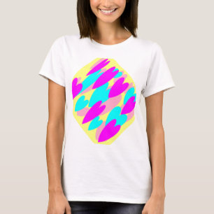 gult för baby blue shock rosa mellå blek t shirt