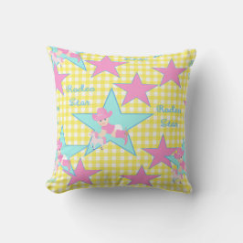 Gult för baby Cowgirl Rodeo Star  Check Kudde