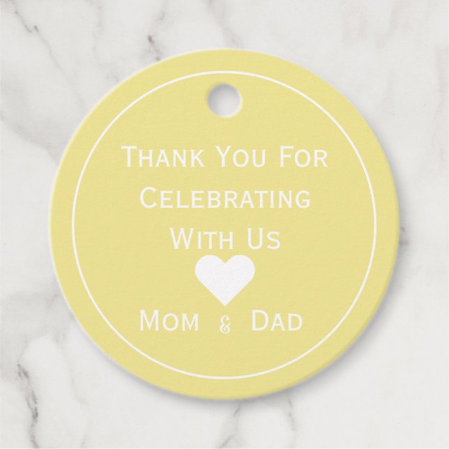 Gult för babyskor, Blek och vit Gåvor Etiketter (Framsida)