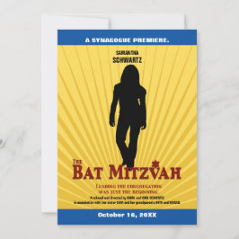 Gult för Bat mitzvah inbjudan till Movie Star Blue