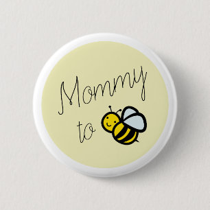 Gult för Bee Mamma Baby Shower Knapp