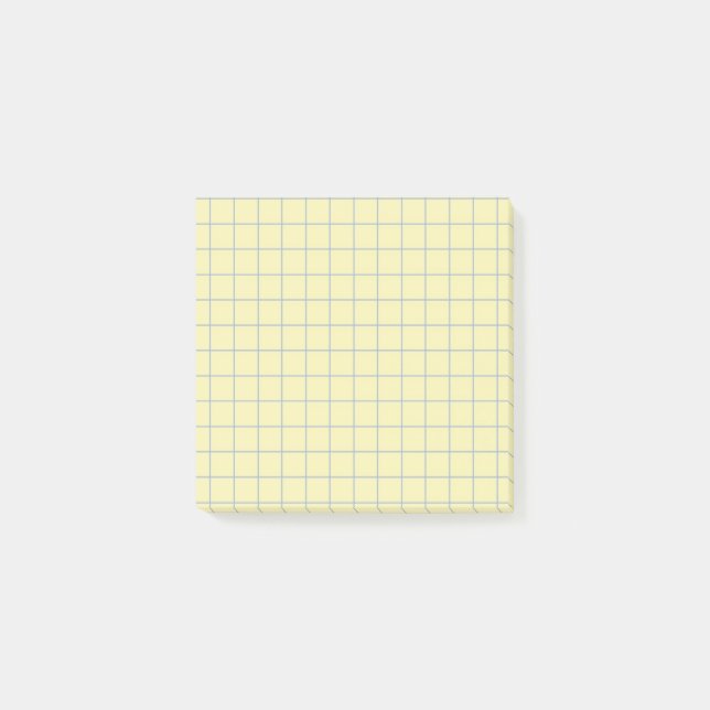 Gult för blek Kontrollerad Mönster-rutnätsdesign Post-it Block (Framsida)