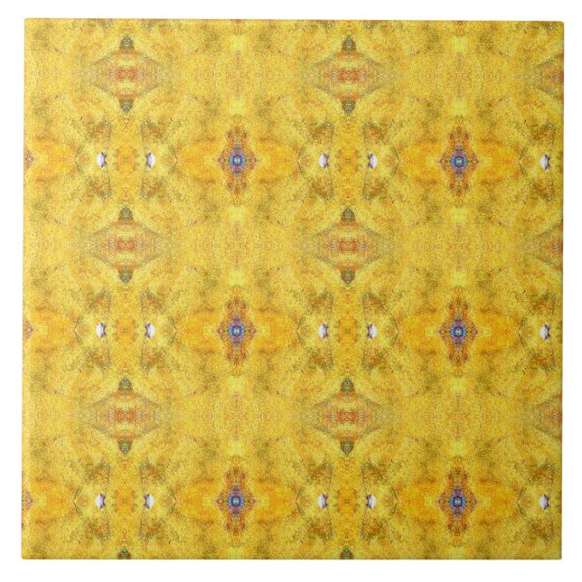 Gult för Blue Beast Running Kakelplatta (Framsidan)