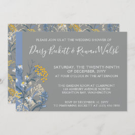 Gult för botaniska Daisy och marin Möhippa Inbjudningar