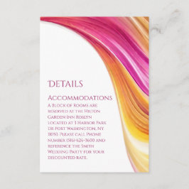 Gult för bröllop-information - Modern Rosa Orange- Tilläggskort