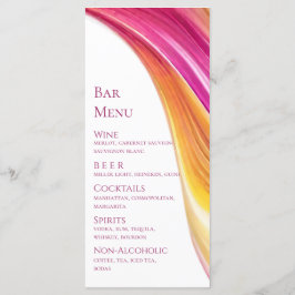 Gult för bröllop Menu-Modern Rosa Orange- Meny