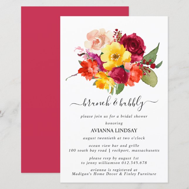 Gult för budgetburgundy-Orange, Möhippa Brunch Bub (Fram/baksida)