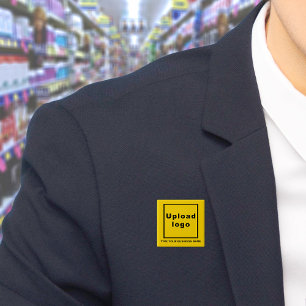 Gult för Business Namn och Logotyp - fyrkant, knap Knapp