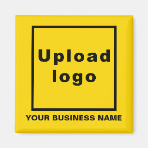 Gult för Business Namn och Logotyp Square Magnet