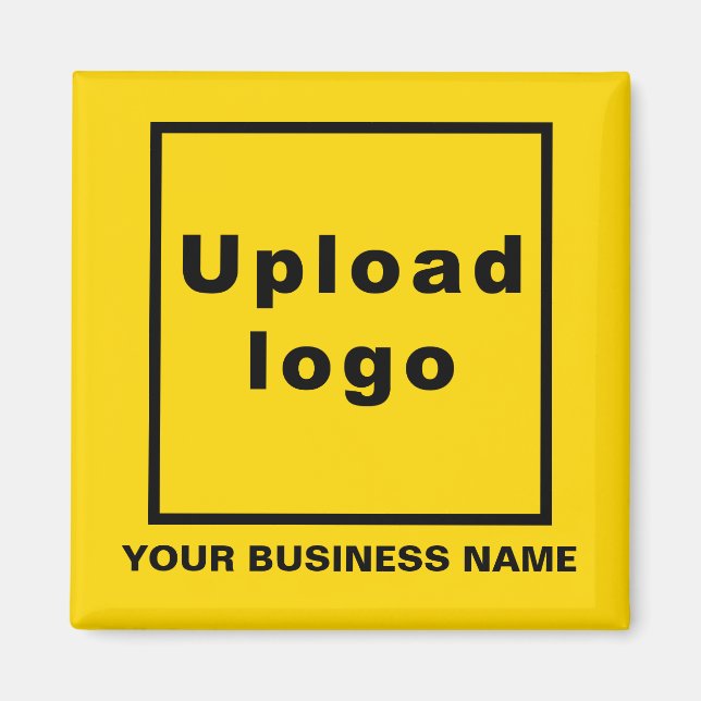 Gult för Business Namn och Logotyp  Square Magnet (Framsidan)