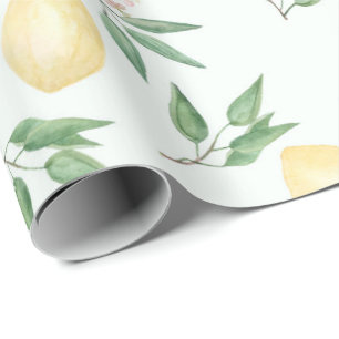Gult för citrus natur för vattenfärgcitronfrukt presentpapper