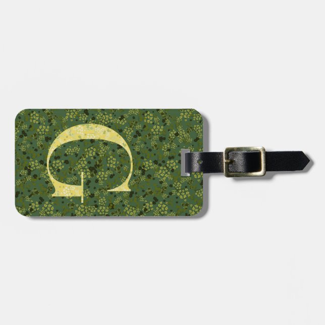 Gult för Classy Blommigt Monogrammed Brev G grönt Bagagebricka (Horisontell Framsida)