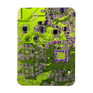 Gult för Computer Geek Circuit Board Neon Magnet