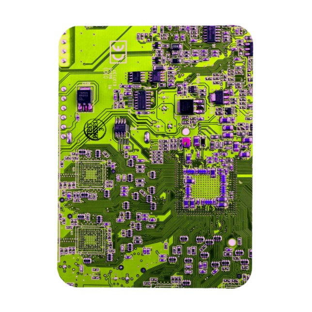 Gult för Computer Geek Circuit Board Neon Magnet (Vertikal)