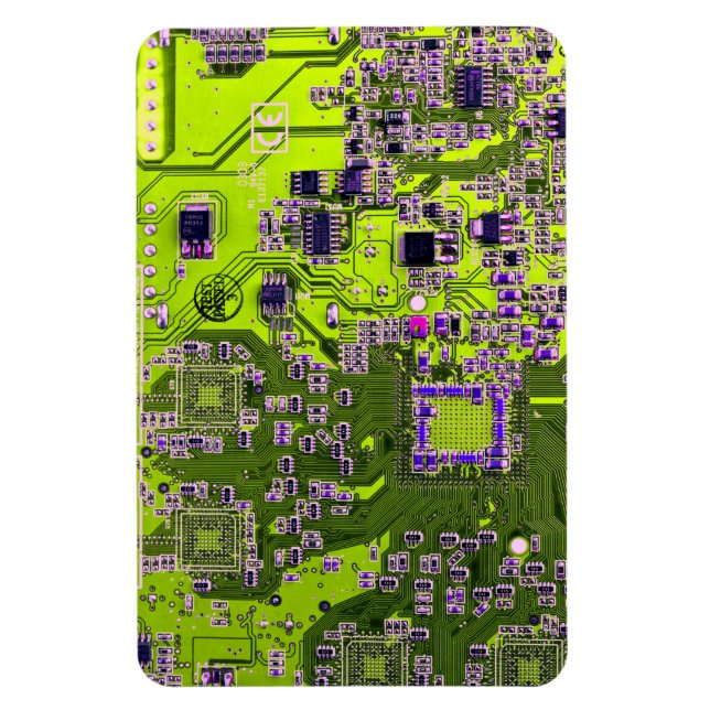 Gult för Computer Geek Circuit Board Neon Magnet (Vertikal)