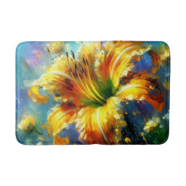 Gult för daglig Blommigt Impressionistisk målning Badrumsmatta