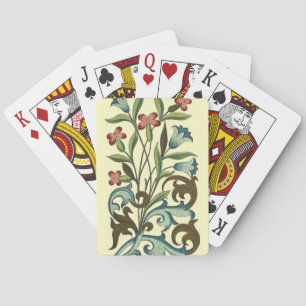 Gult för designer för vintage Blommigt tapet mönst Casinokort