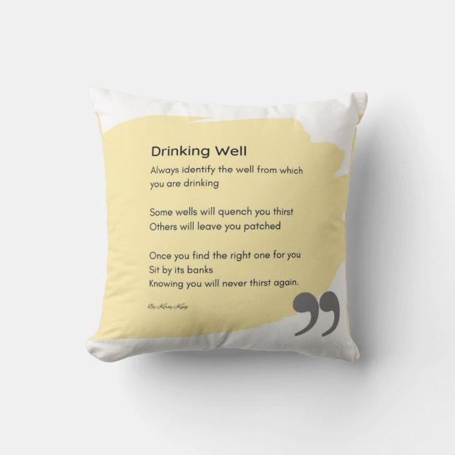 Gult för dikt av dricksbrunn kudde (Framsida)