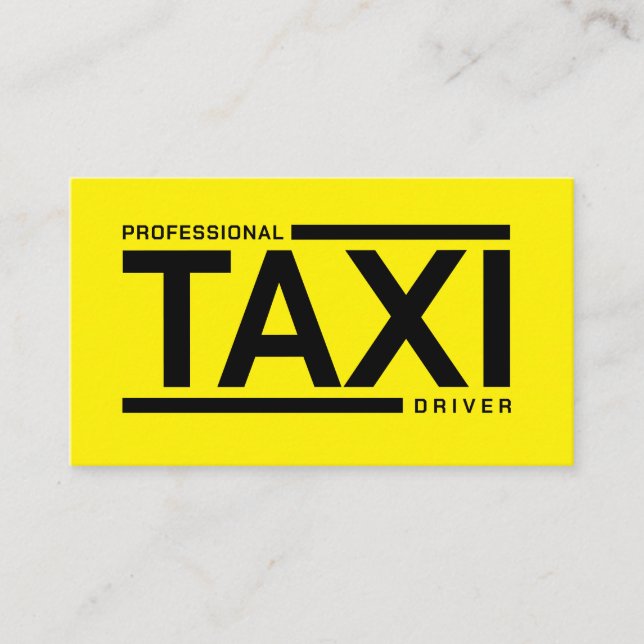 gult för drivrutinstjänsten professionell TAXI sva Visitkort (Framsida)