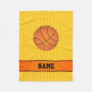 Gult för eget namn/basket rand fleecefilt