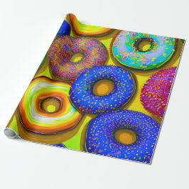 Gult för färgade donuts presentpapper