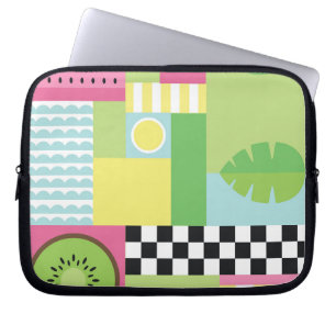Gult för färglös sommarfrukt rosa grönt mosaik laptop fodral