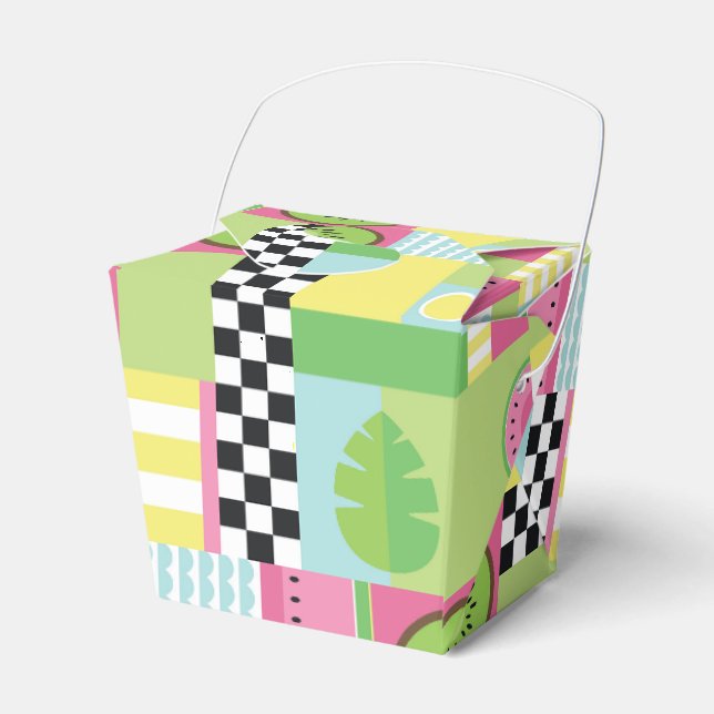 Gult för färglös sommarfrukt rosa grönt  mosaik presentaskar (Framsidan Sidan)