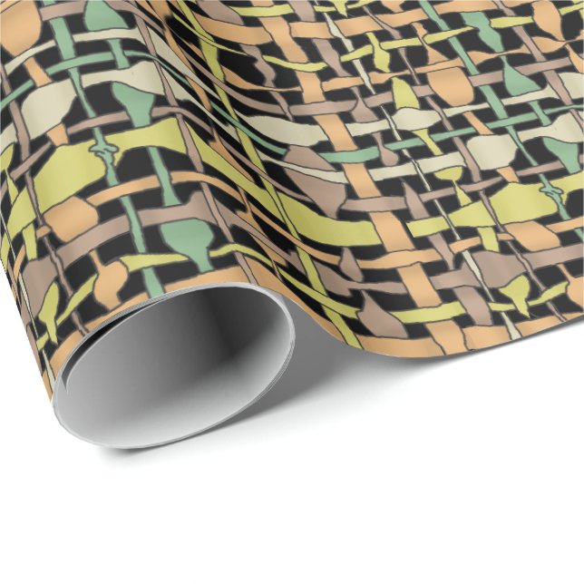 Gult för fluffy-grafik, Burlap Presentpapper (Rullad Hörn)