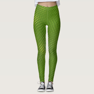 Gult för för kalkutskrift av Grönt Leggings