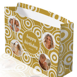 Gult för fotokollage Retro Circles från födelsedag