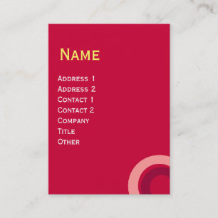 GULT FÖR GEOMETRISK CIRCLE Red Rosa ABSTRAKT Visitkort