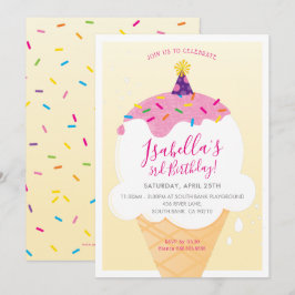 gult för glasspropp i barns födelsedag PARTY Inbjudningar