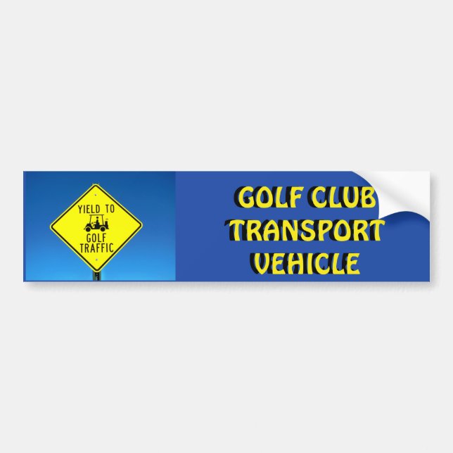 Gult för golfklubbtransportfordon bildekal (Framsidan)