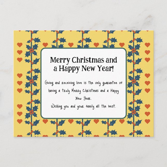 gult för Gott nytt år-kort v6/6 Vykort (Framsida)