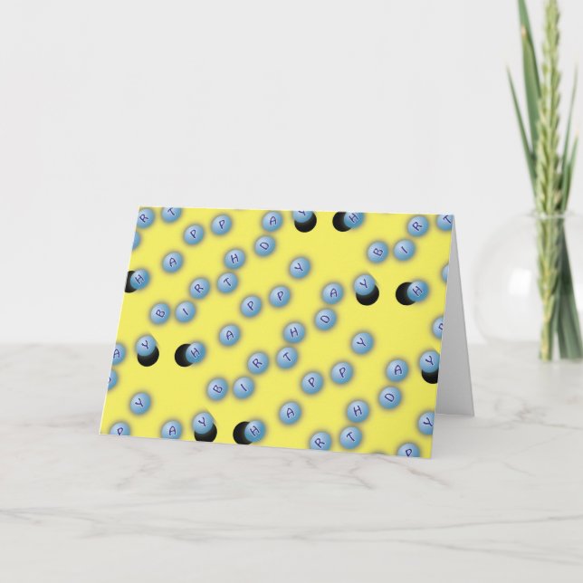 Gult för grattis på födelsedagenPingPong design Kort (Framsida)