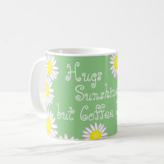 Gult för grönt och Roligt för vit Daisy Kaffemugg