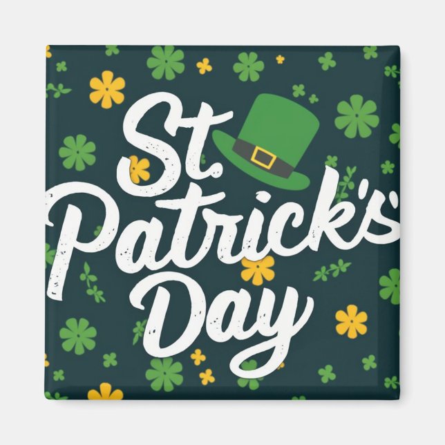 Gult för grönten St. Patricks Day Magnet (Framsidan)