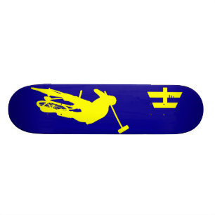 Gult för Hoodman "Polo" blått Mini Skateboard Bräda 18,7 Cm